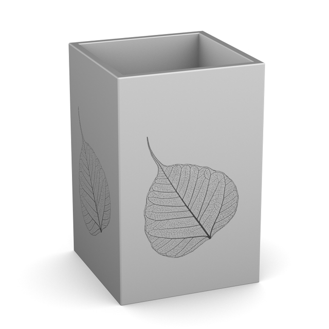 リーフパターンペンオーガナイザーデスク用ホワイトペンシルホルダー、事務用品の保管、メイクブラシホルダー、歯ブラシ、ヘアブラシ、ペンシルカップ、文房具、ペンオーガナイザー